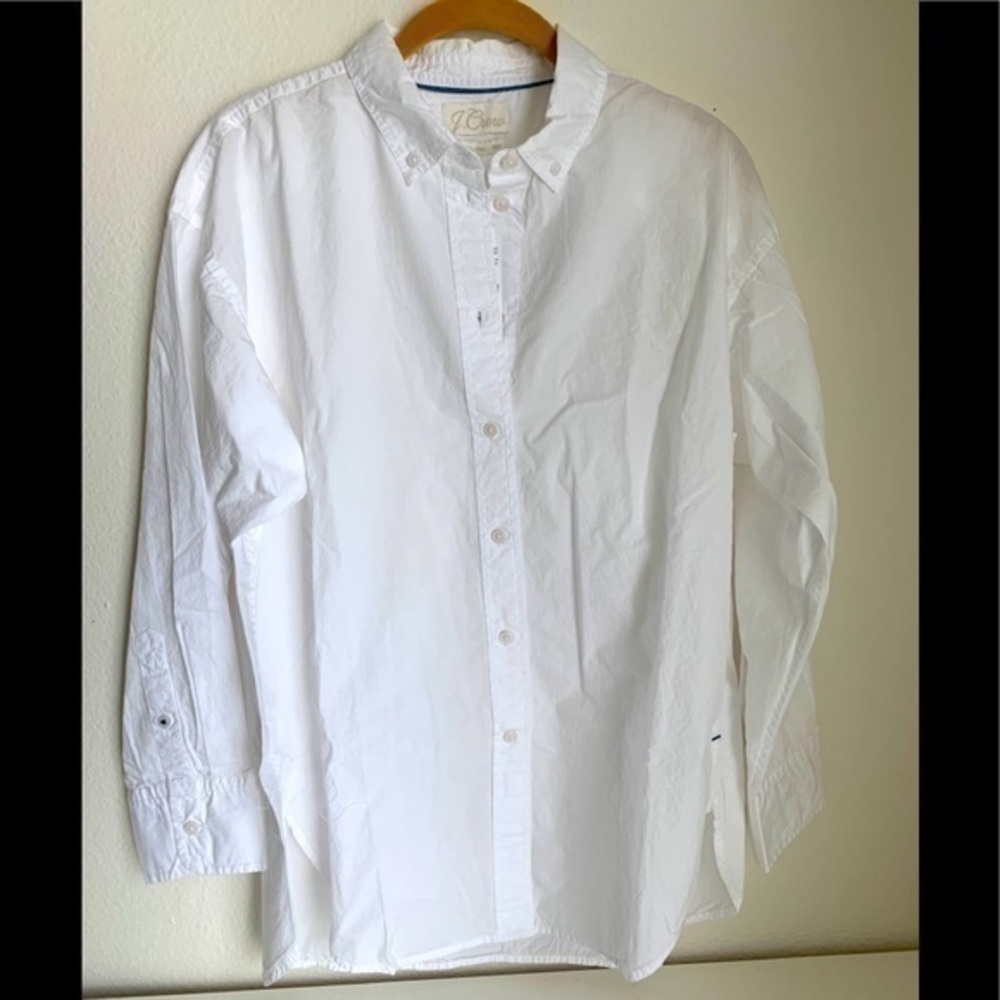 Women’s J. Crew white button down shirt